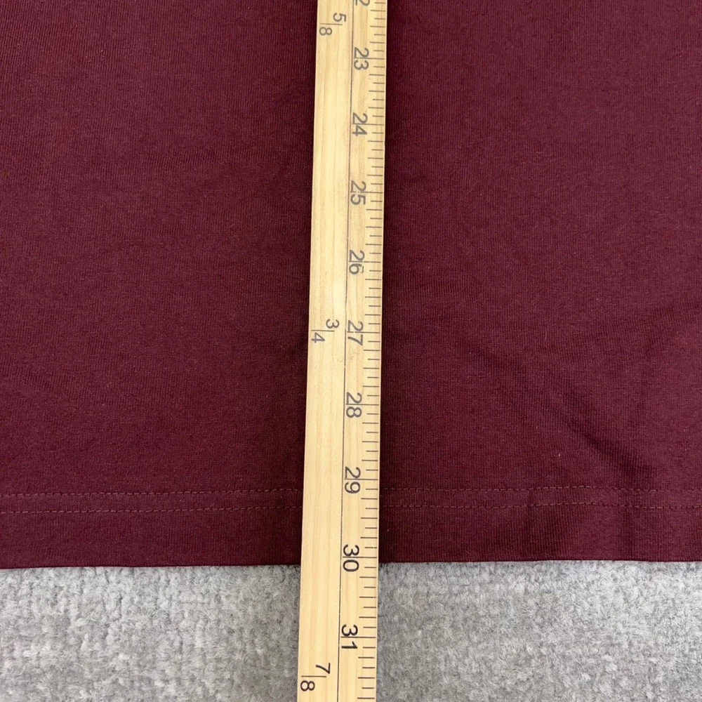 CARHARTT Men's Large Pocket T-Shirt Loose Fit Long Sleeve Maroon Workwear NWT